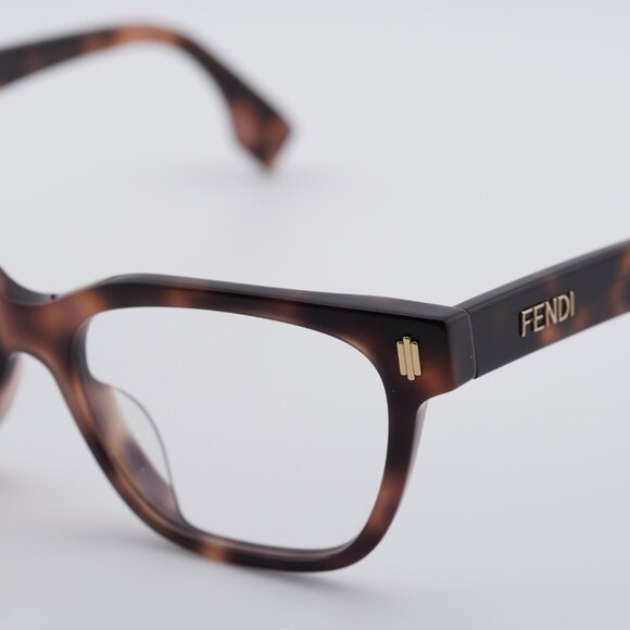 Fendi FE50055F 053 Eyeglasses Havana 52mm Square Frame - Picture 2 of 10
